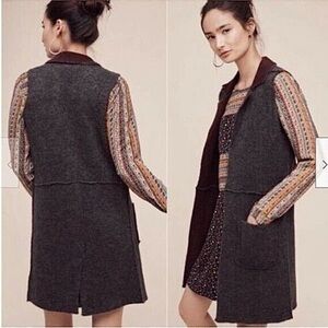 Anthropologie Moth Morris Sleeveless Wool Cardigan Vest M/L Winter